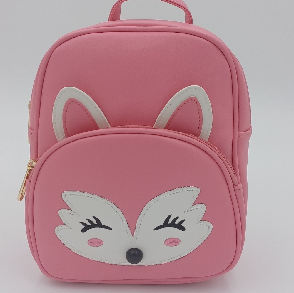 Pink Mini Backpack with white Fox